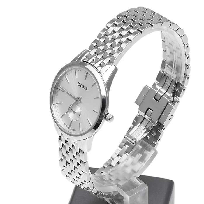 Doxa 105.15.021.10 zegarek srebrny klasyczny Slim Line bransoleta - miniatura 6