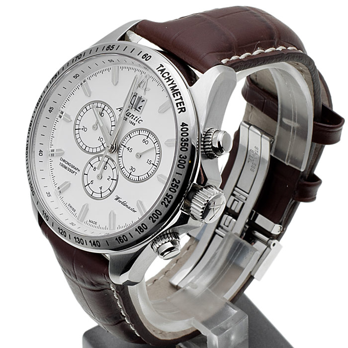 zegarek Atlantic 55460.42.22 męski z tachometr Worldmaster - miniatura 3