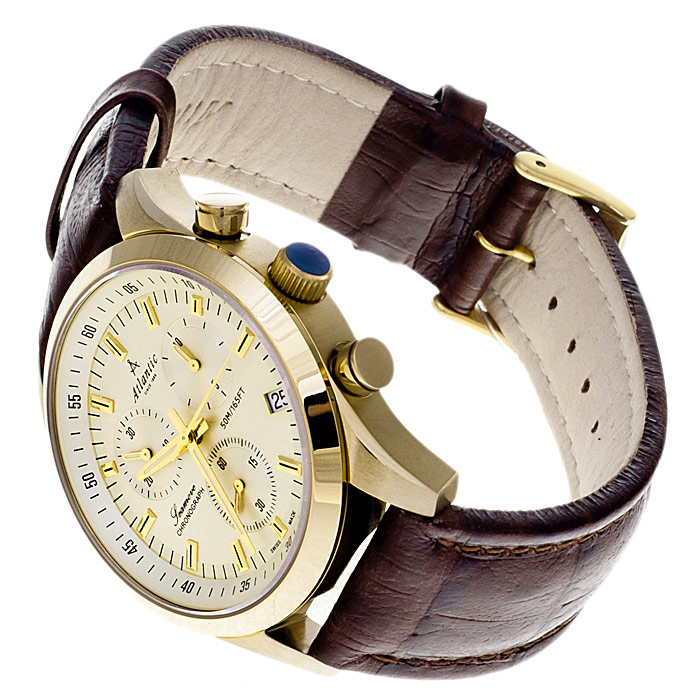 zegarek Atlantic 65451.45.31 złoty Seamove - miniatura 4