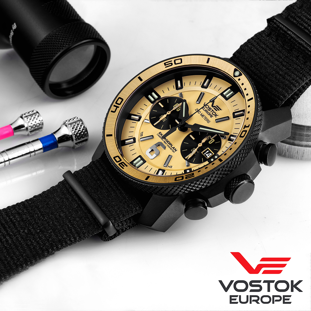 Vostok Europe 6S21-546C512 zegarek czarny sportowy Ekranoplan pasek - miniatura 5