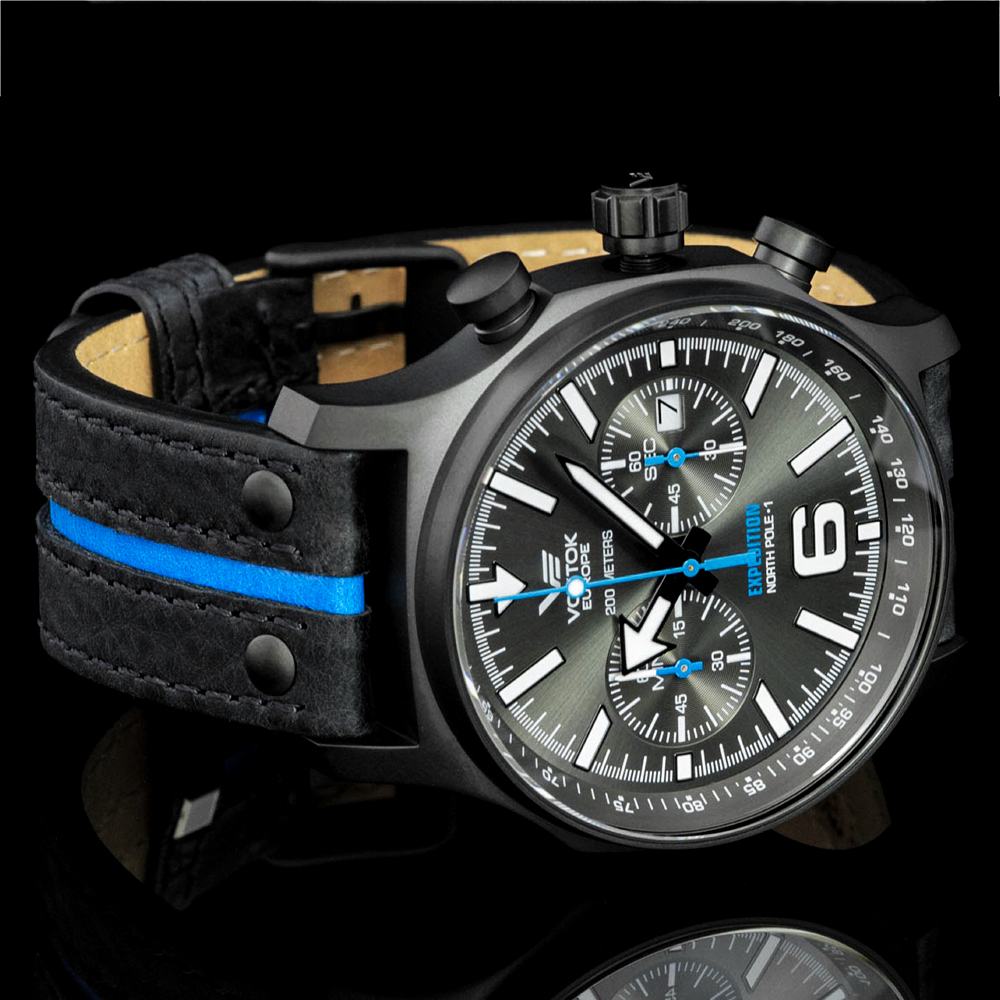 Vostok Europe 6S21-5954198 Expedition Chrono Expedition klasyczny zegarek czarny - miniatura 6