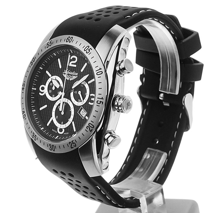 zegarek Adriatica A1181.5254CH Aviation męski z chronograf Pasek - miniatura 7