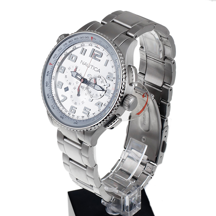 zegarek Nautica A29525G męski z chronograf Bransoleta - miniatura 3