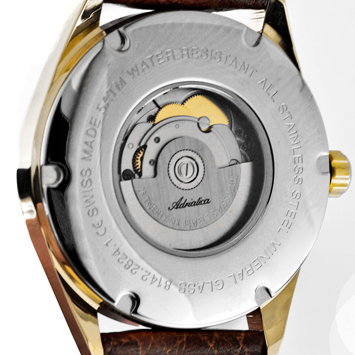 Adriatica A8142.1251A zegarek złoty klasyczny Automatic pasek