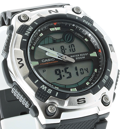 Casio AQW-100-1AVEF męski zegarek Analogowo - cyfrowe pasek - miniatura 3