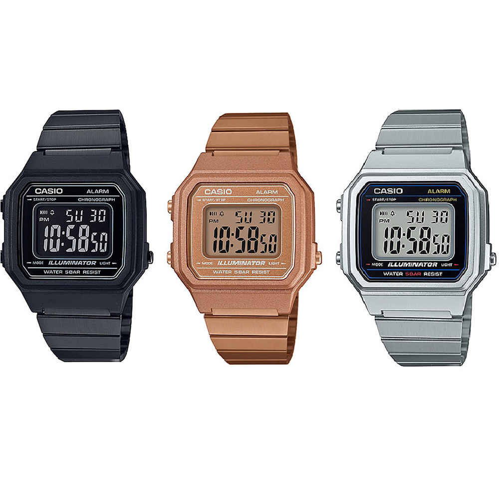 Casio Vintage B650WC-5AEF VINTAGE Maxi retro zegarek różowe złoto