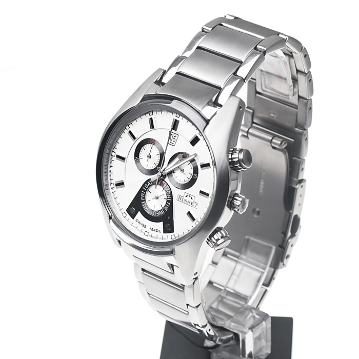zegarek Bisset BS25B94MW męski z chronograf Sportowe - miniatura 3