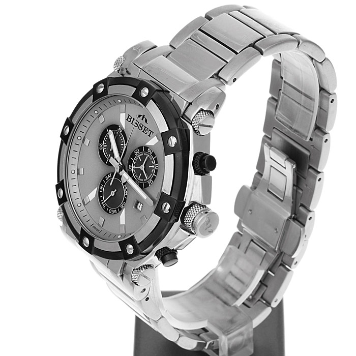 zegarek Bisset BSDC77S męski z chronograf Sportowe - miniatura 3