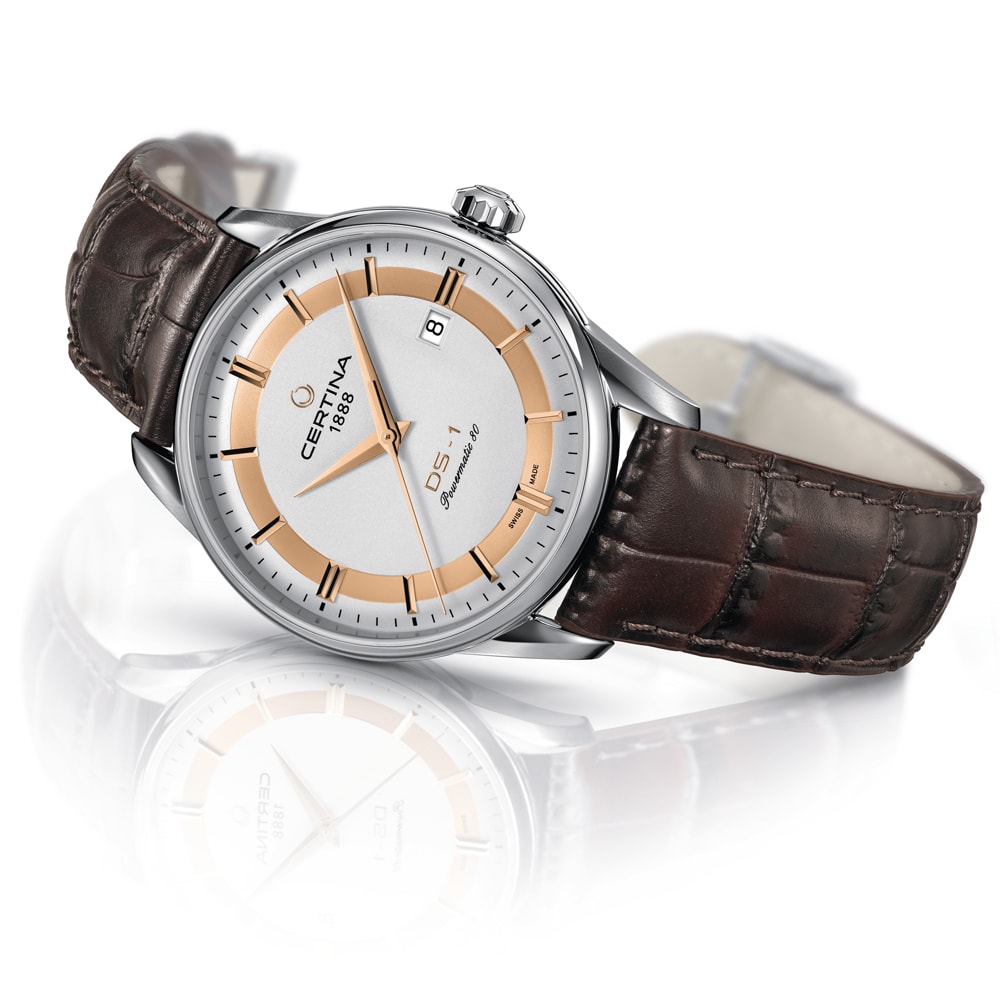 Certina C029.807.16.031.60 DS-1 DS-1 Powermatic 80 Himalaya zegarek męski klasyczny szafirowe - miniatura 5
