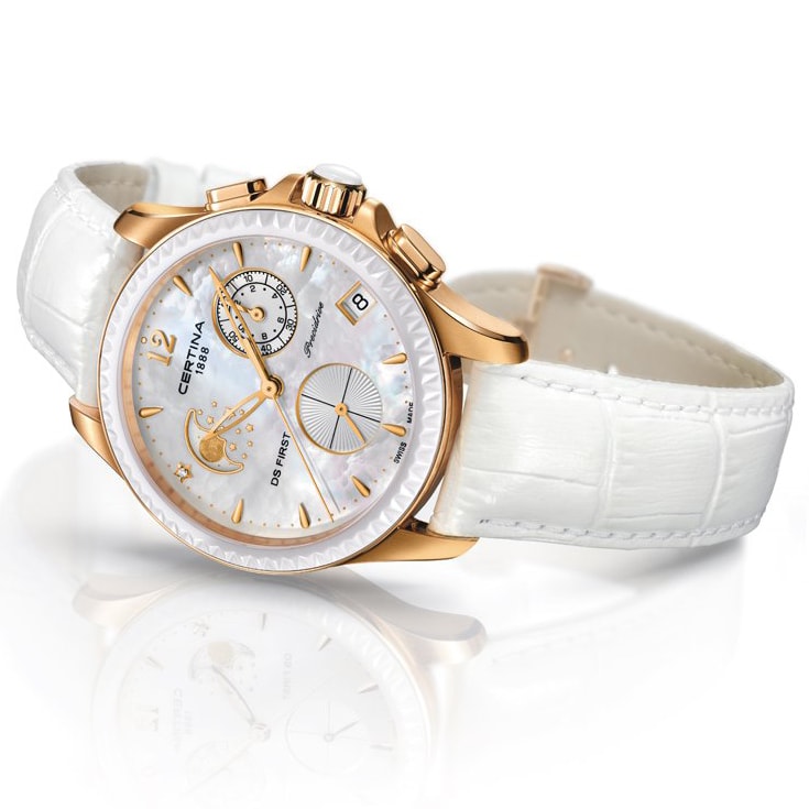zegarek Certina C030.250.36.106.00 DS First Lady Chronograph Moon Phase damski z chronograf DS First Lady - miniatura 3