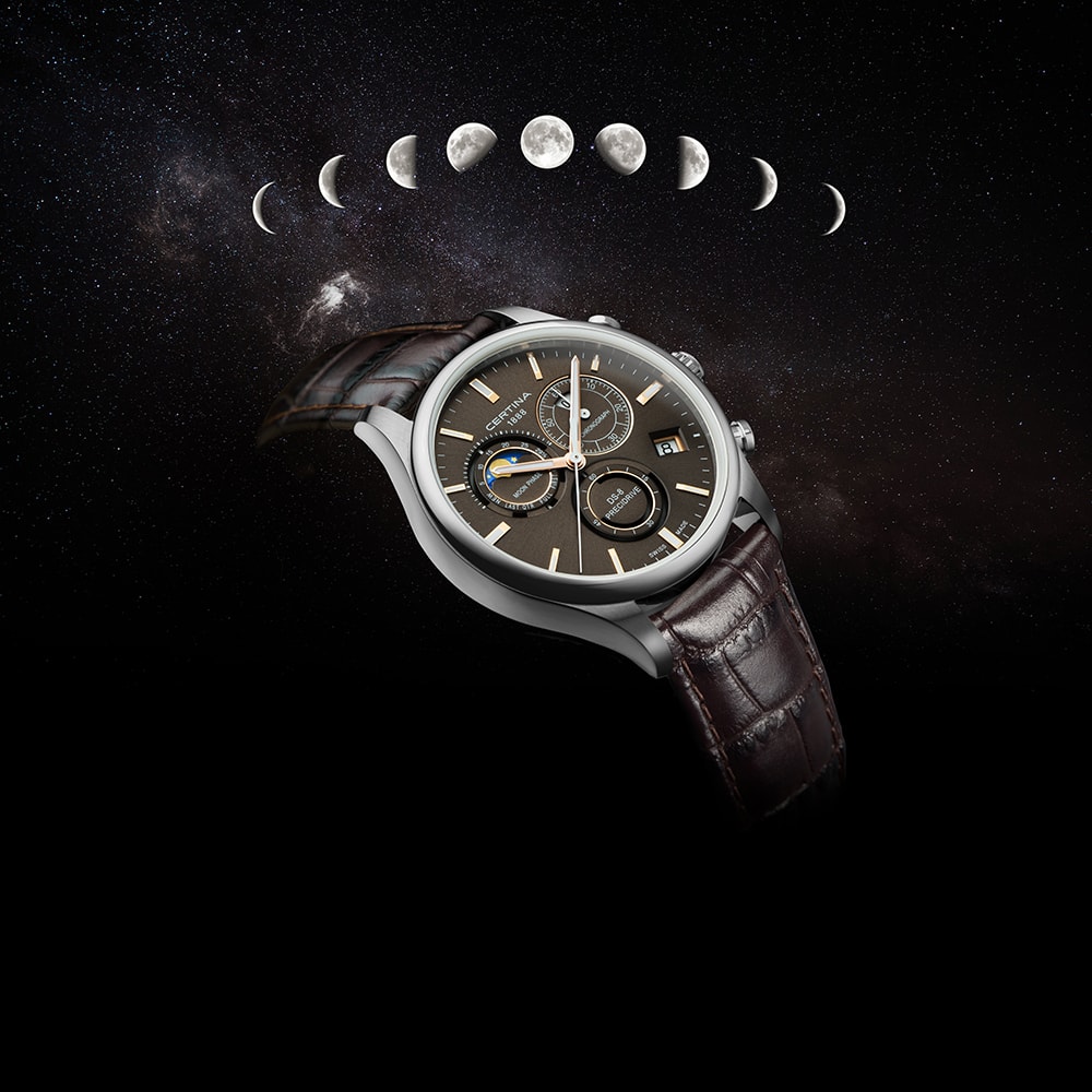 zegarek Certina C033.450.16.081.00 DS-8 Chronograph Moon Phase męski z chronograf DS-8