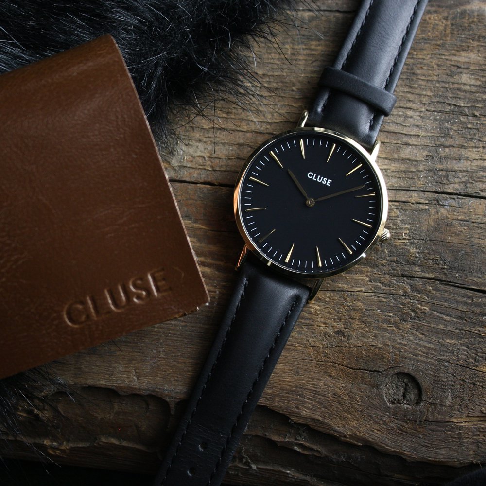 Cluse CL18401 Gold Black/Black La Boheme klasyczny zegarek złoty