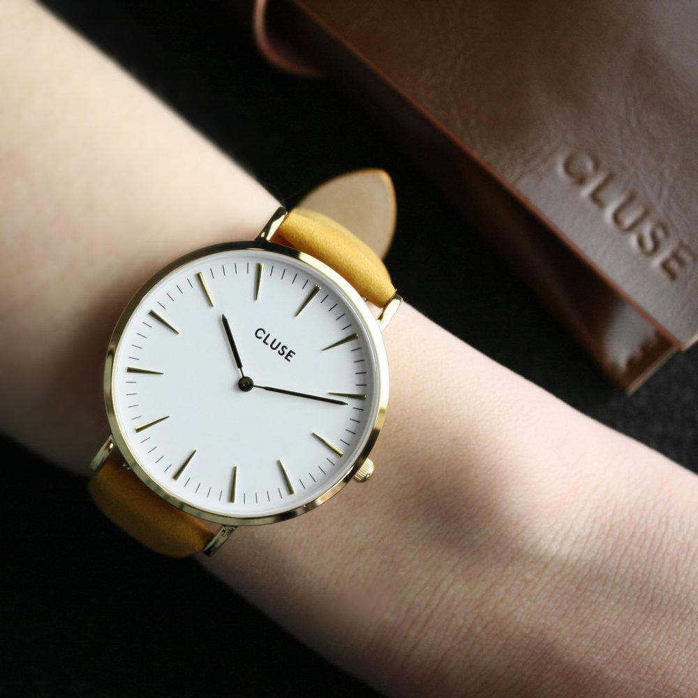 Cluse CL18419 La Boheme Gold White/Mustard zegarek damski klasyczny mineralne - miniatura 5