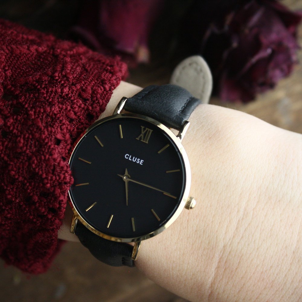 Cluse CW0101203019 Minuit Gold Black/Black zegarek damski klasyczny mineralne - miniatura 5