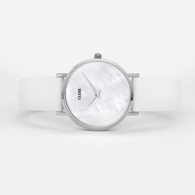 Cluse CL30060 Minuit La Perle Silver White Pearl/White zegarek damski klasyczny mineralne