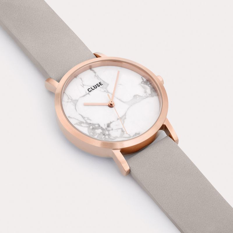 Cluse CL40103 La Roche Petite Rose Gold White Marble/Grey zegarek damski klasyczny mineralne - miniatura 5