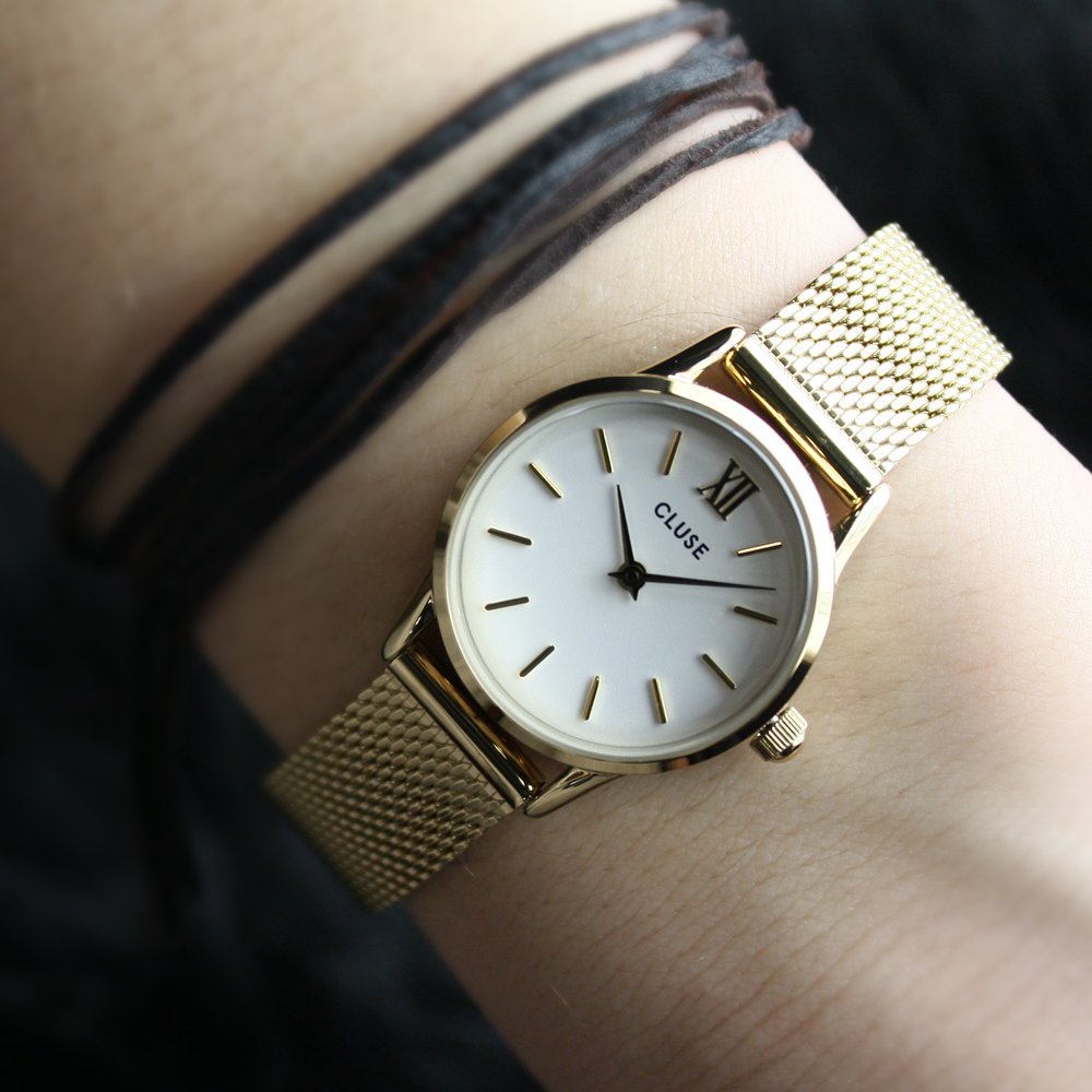 Cluse CW0101206001 La Vedette Mesh Gold/White zegarek damski fashion/modowy mineralne - miniatura 5