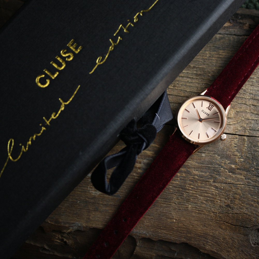 Cluse CL50018 Rose Gold Red Velvet Limited Edition La Vedette klasyczny zegarek różowe złoto - miniatura 6
