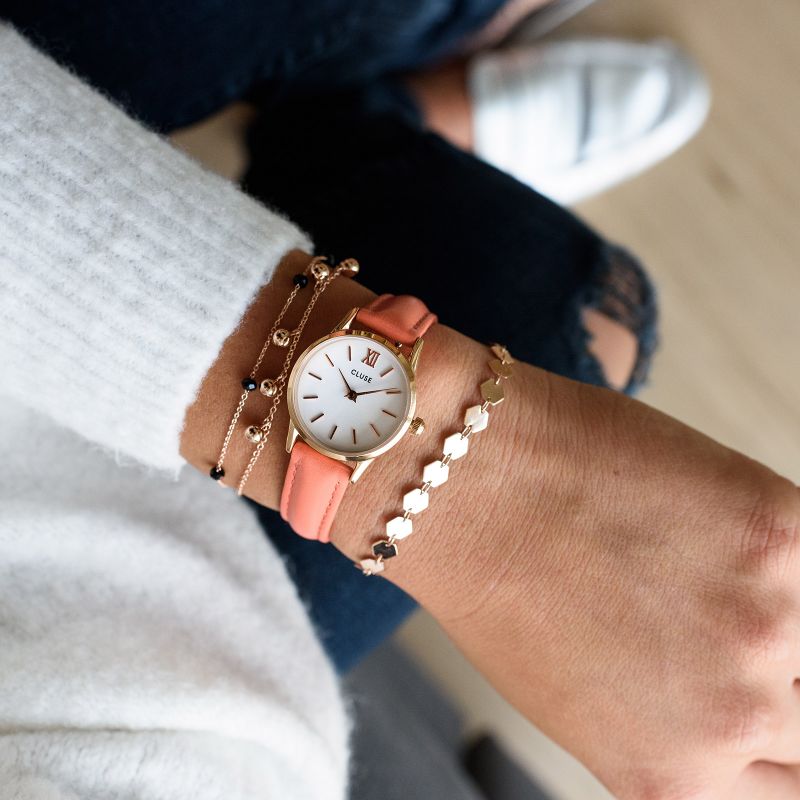 Cluse CL50025 La Vedette Rose Gold White/Flamingo zegarek damski klasyczny mineralne - miniatura 5