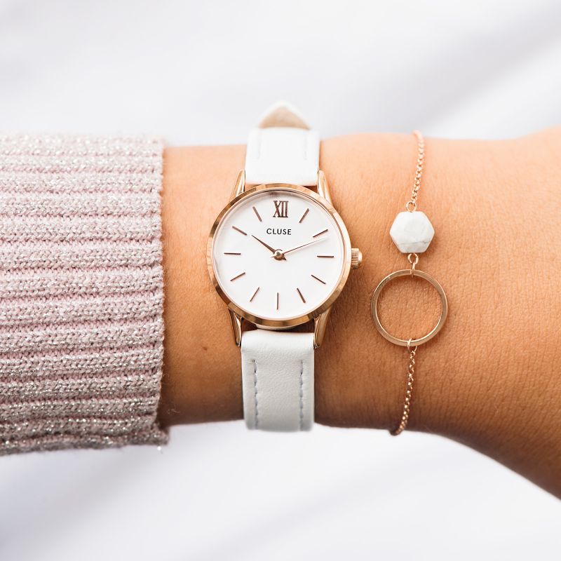 Cluse CW0101206005 La Vedette Rose Gold White/White zegarek damski klasyczny mineralne - miniatura 5