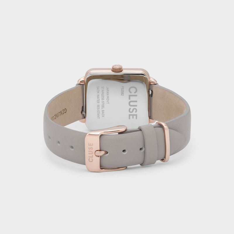 Cluse CL60005 Rose Gold White/Grey La Tetragone klasyczny zegarek różowe złoto - miniatura 6