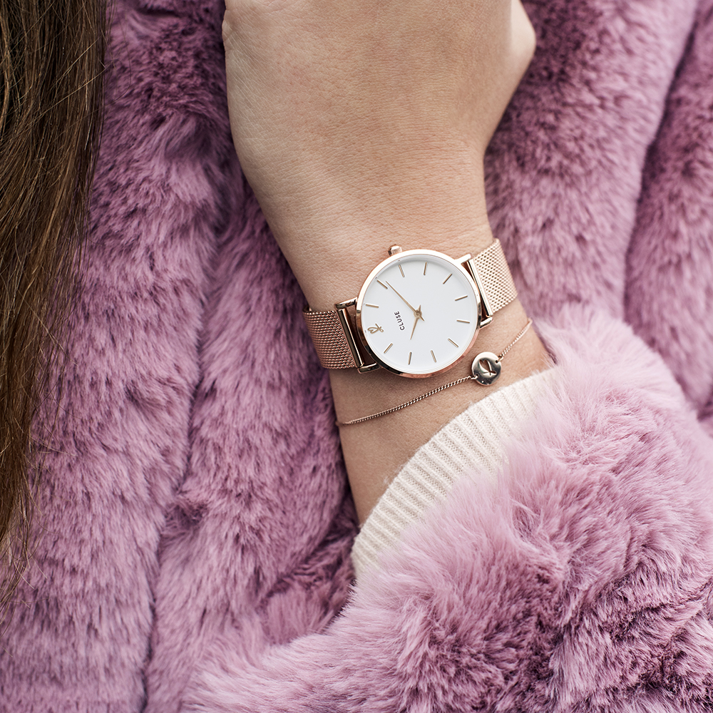 Cluse CLG013 Minuit Heart Rose Gold Mesh
