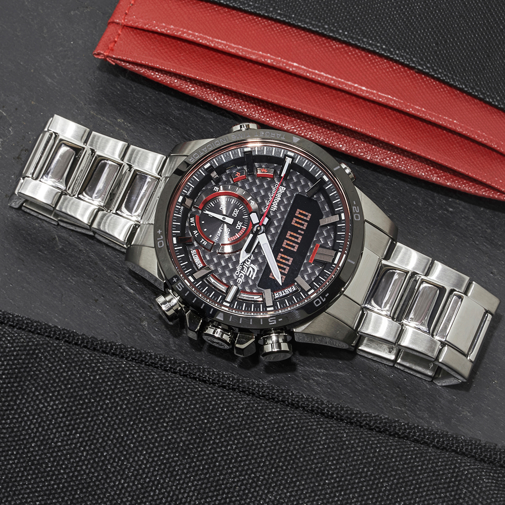 Edifice ECB-800DB-1AEF zegarek męski sportowy EDIFICE Premium bransoleta