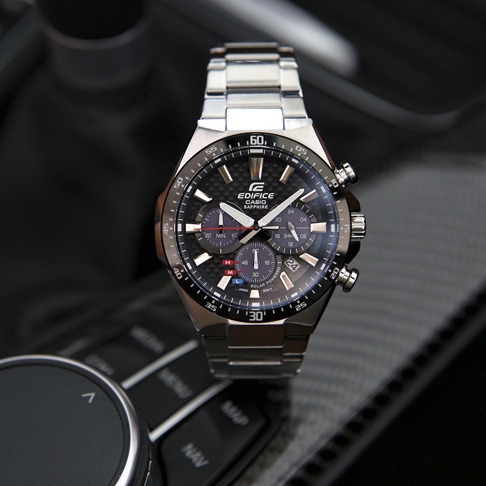 Edifice EFS-S520CDB-1AUEF EDIFICE Premium sportowy zegarek srebrny