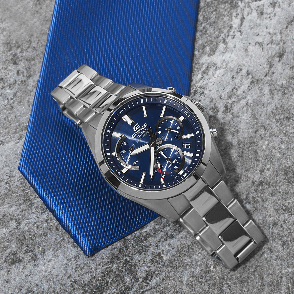 zegarek Edifice EFS-S530D-2AVUEF RETROGRADE CHRONO SAPPHIRE SOLAR męski z chronograf EDIFICE Premium - miniatura 3