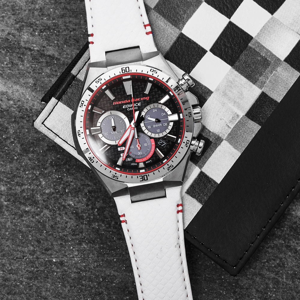 Edifice EQS-800HR-1AER zegarek srebrny sportowy EDIFICE Premium pasek - miniatura 5