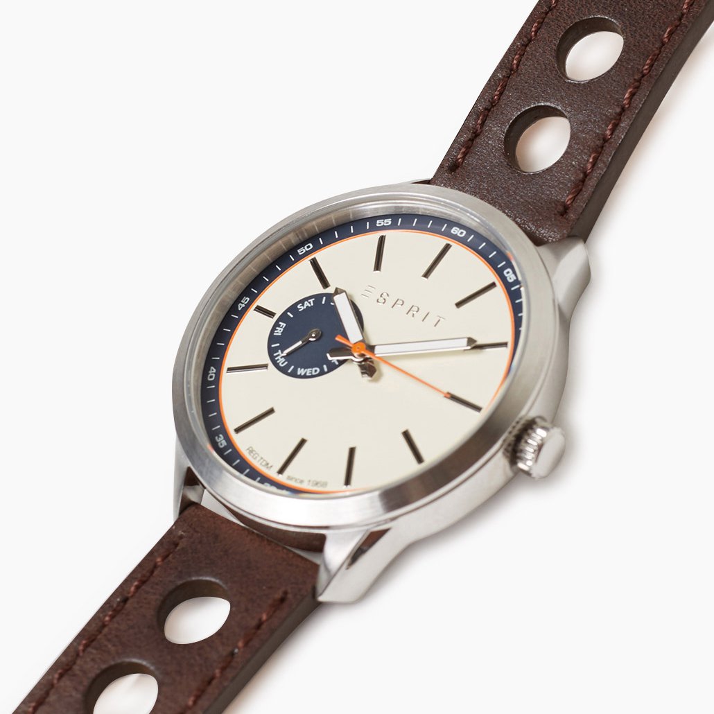 Esprit ES109211001 zegarek srebrny klasyczny Męskie pasek - miniatura 5