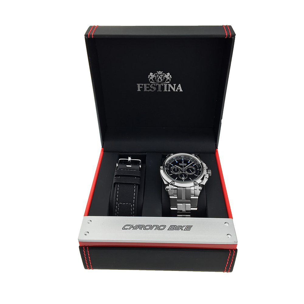 Festina F20327-7 zegarek srebrny sportowy Chrono Bike bransoleta - miniatura 5