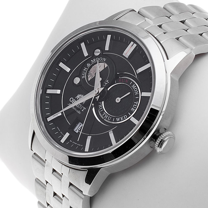 Orient FET0P002B0 Contemporary Sun and Moon zegarek męski klasyczny szafirowe - miniatura 5
