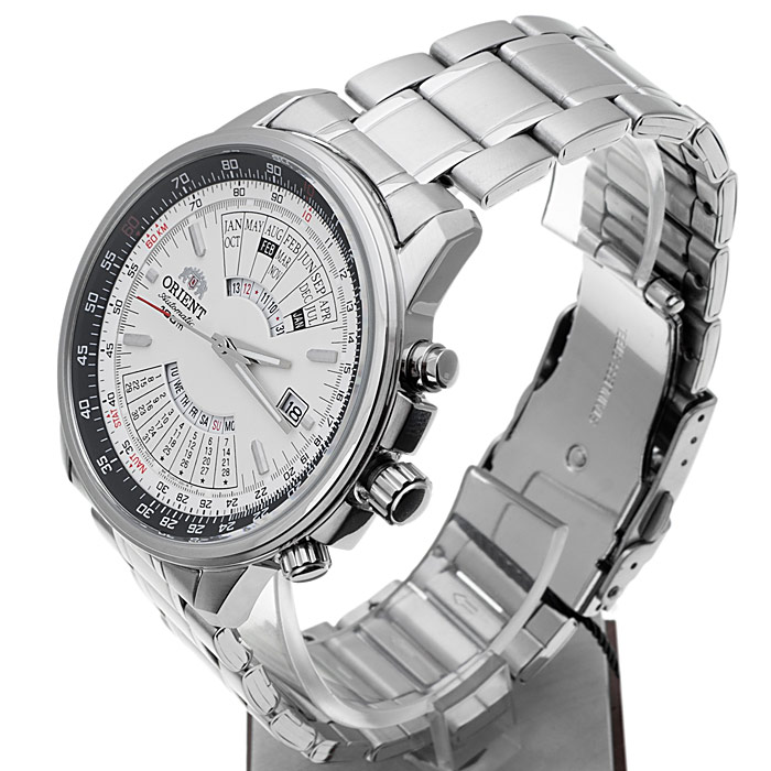 Orient FEU07005WX Sports klasyczny zegarek srebrny