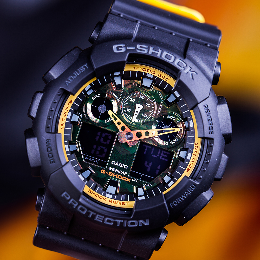 G-Shock GA-100BY-1AER męski zegarek G-SHOCK Specials pasek