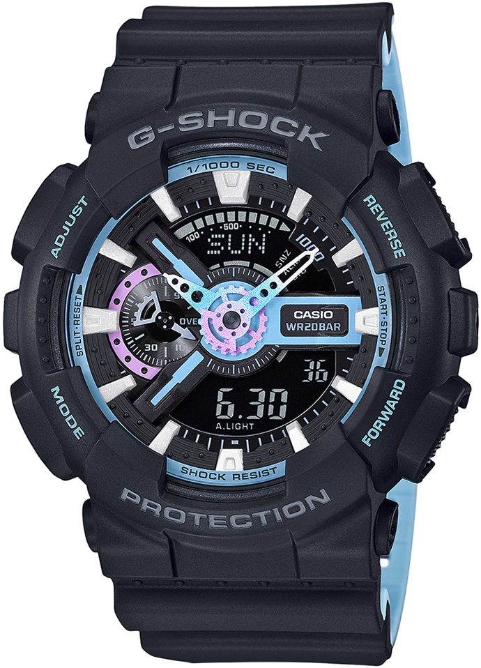 G-SHOCK Pearl Blue Neon Accent Collection GA-110PC-1AER