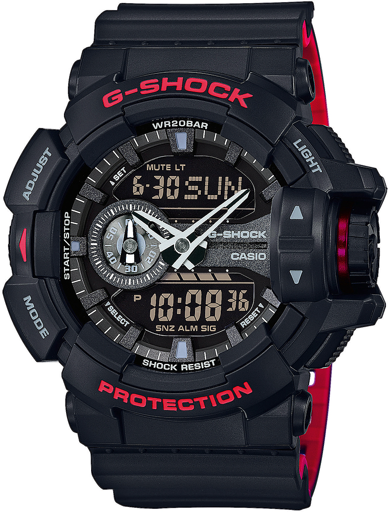 G-SHOCK BLACK AND RED HERITAGE GA-400HR-1AER