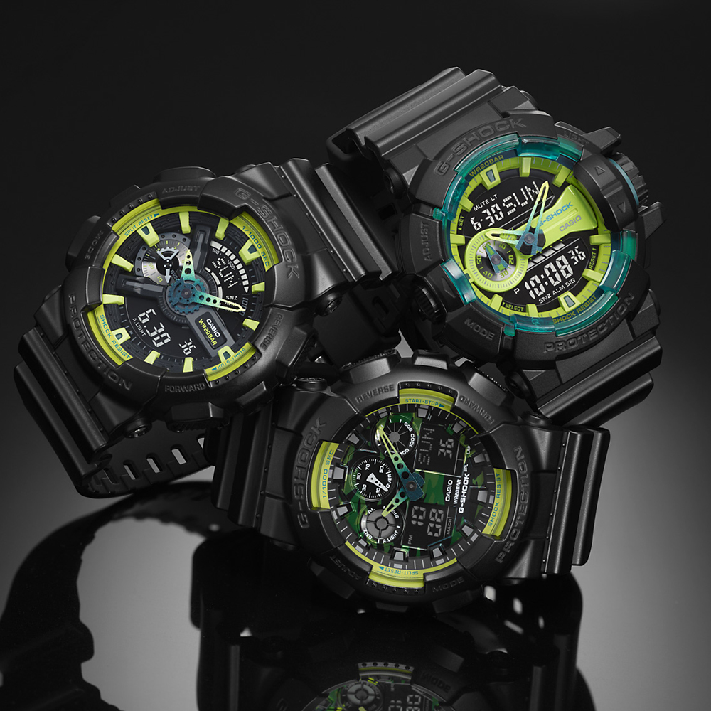 G-Shock GA-400LY-1AER G-Shock LIME ACCENTS zegarek męski sportowy mineralne - miniatura 5