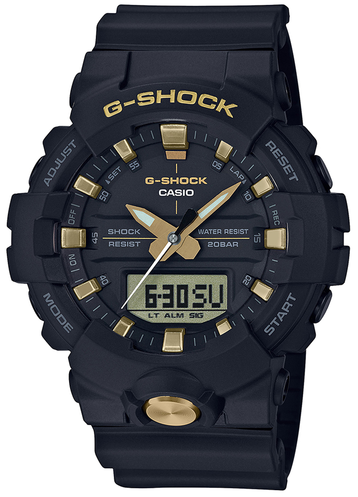 G-SHOCK MID SIZE BLACK AND GOLD GA-810B-1A9ER
