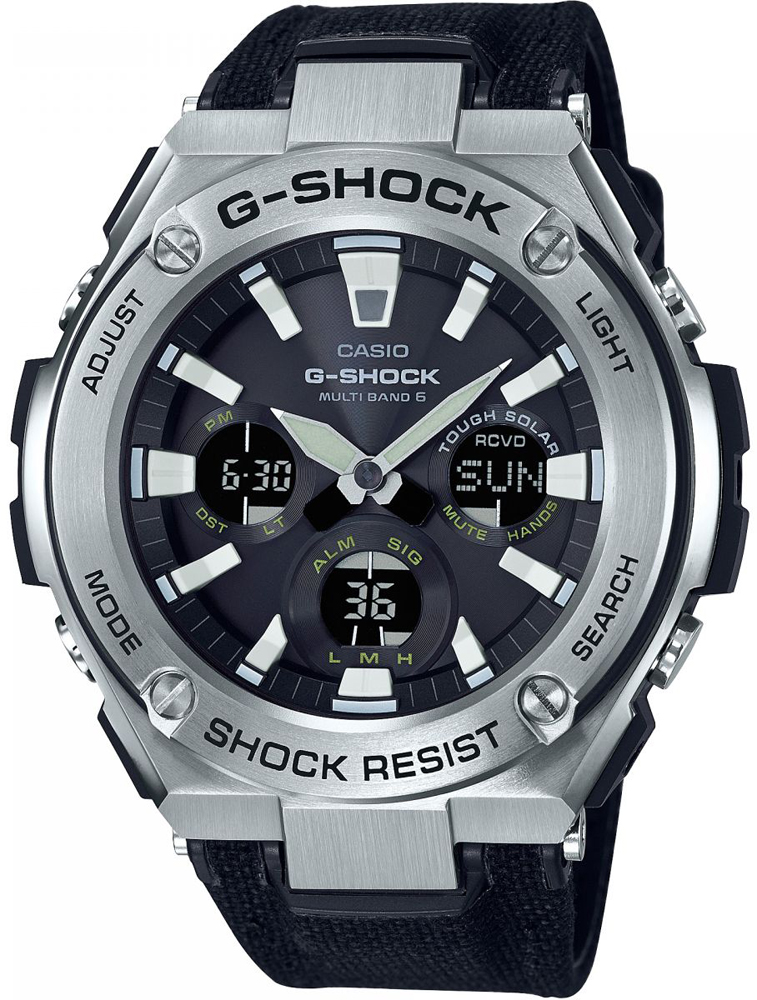 G-SHOCK G-STEEL TOUGH LEATHER AND CODURA NYLON BAND GST-W130C-1AER
