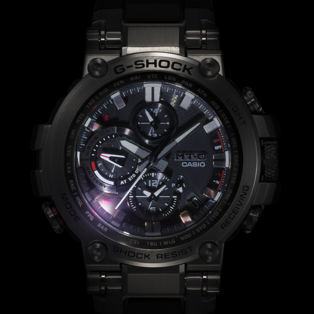 G-Shock MTG-B1000-1AER METAL TWISTED G 2-WAY SYNC G-SHOCK Exclusive sportowy smartwatch srebrny