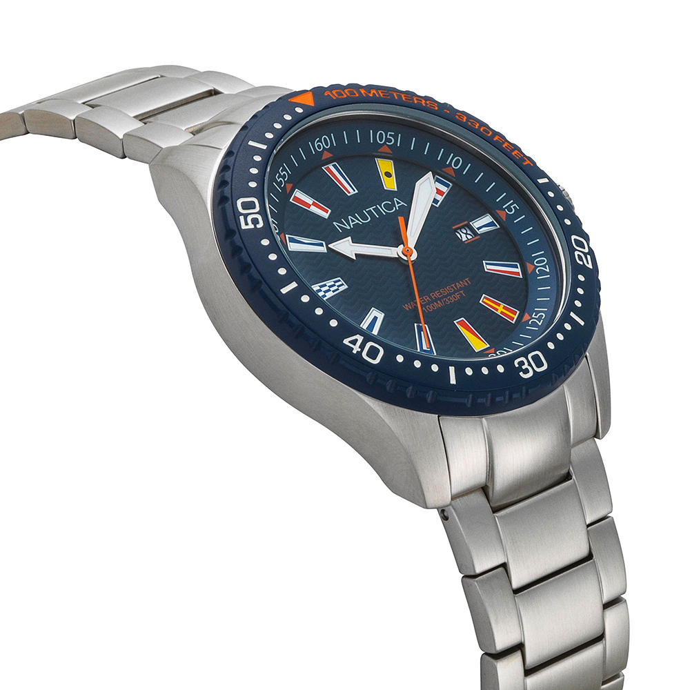 Nautica NAPJBC004 zegarek srebrny sportowy Bransoleta bransoleta - miniatura 5