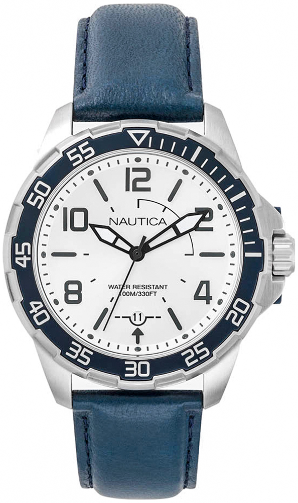 Nautica Pilot House Navy Dial Leather Watch NAPPLH002