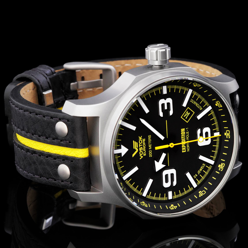 Vostok Europe NH35A-5955196 zegarek srebrny klasyczny Expedition pasek - miniatura 5
