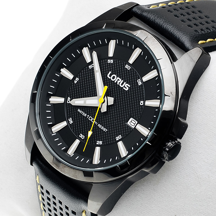 Lorus RS961AX9 zegarek czarny klasyczny Sportowe pasek