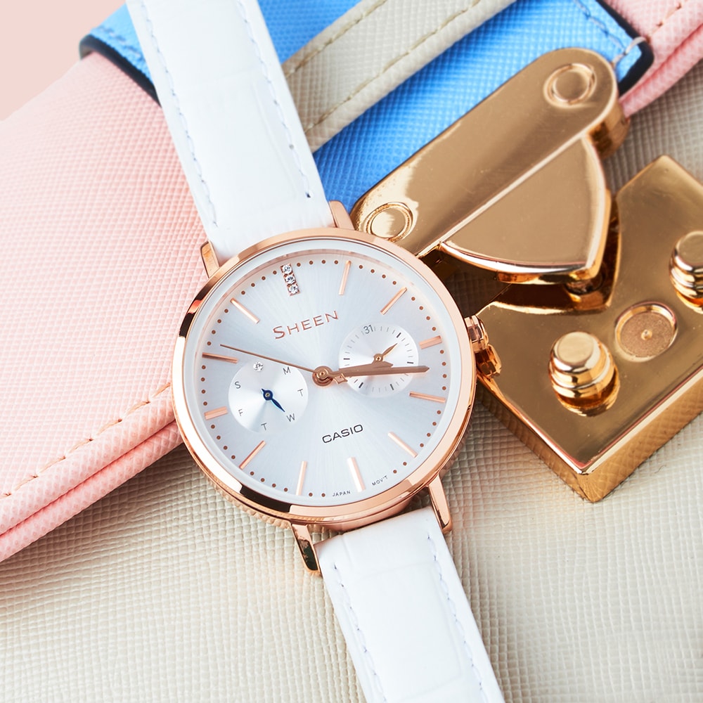 Sheen SHE-3054PGL-7AUER zegarek różowe złoto fashion/modowy Sheen pasek - miniatura 5