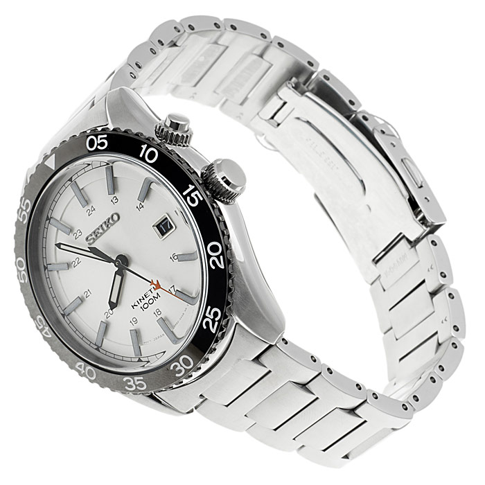 zegarek Seiko SKA615P1 srebrny Kinetic - miniatura 4
