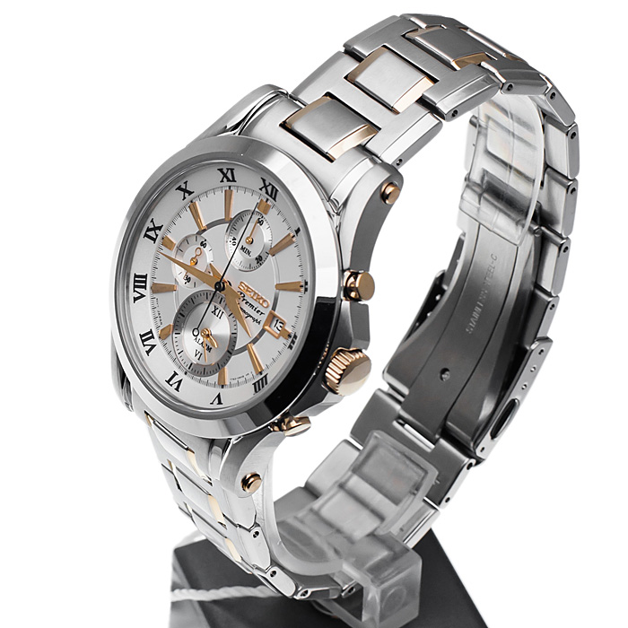 zegarek Seiko SNAD28P1 męski z chronograf Premier - miniatura 3