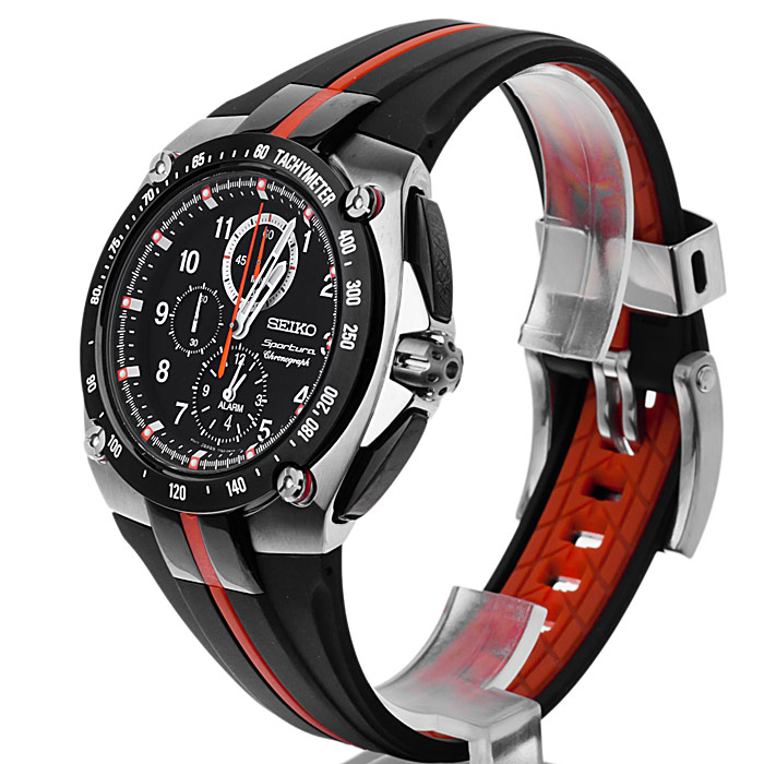 zegarek Seiko SNAE07P1 męski z tachometr Sportura - miniatura 3