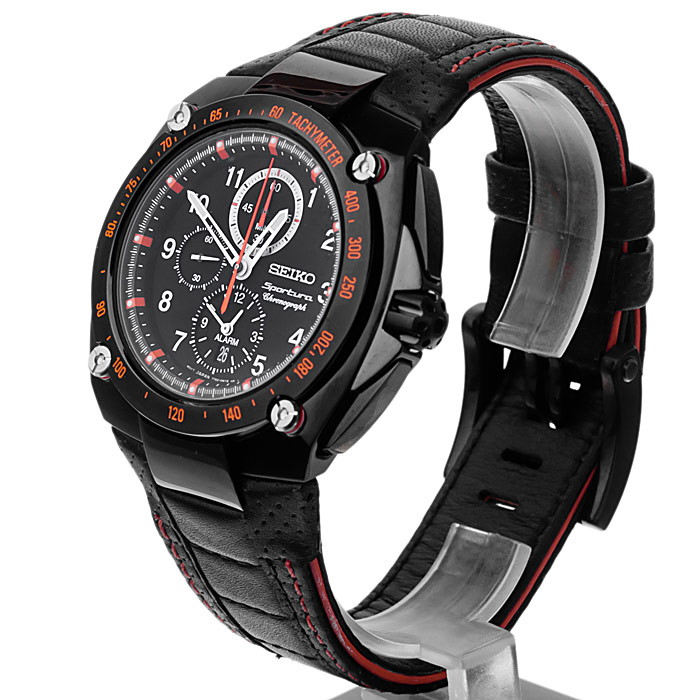 zegarek Seiko SNAE37P1 męski z tachometr Sportura - miniatura 3